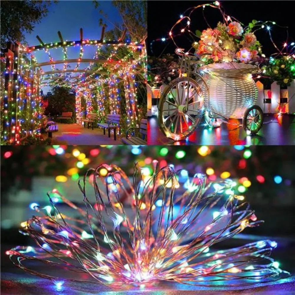 Outdoor Solar String Lights Fairy 120 LED Copper Wire Waterproof Garden Decor
